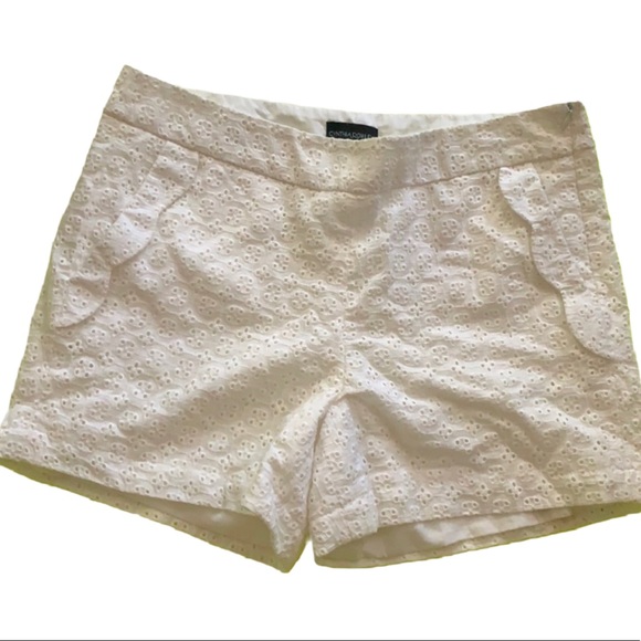 CYNTHIA ROWLEY WHITE EYELET EMBROIDERED SHORTS 6 SUMMER - Picture 2 of 11